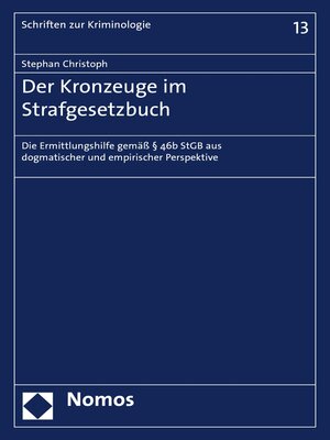 cover image of Der Kronzeuge im Strafgesetzbuch